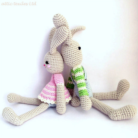 Attic Textiles Organic Hand Crochet Girl Bunny (Pink)