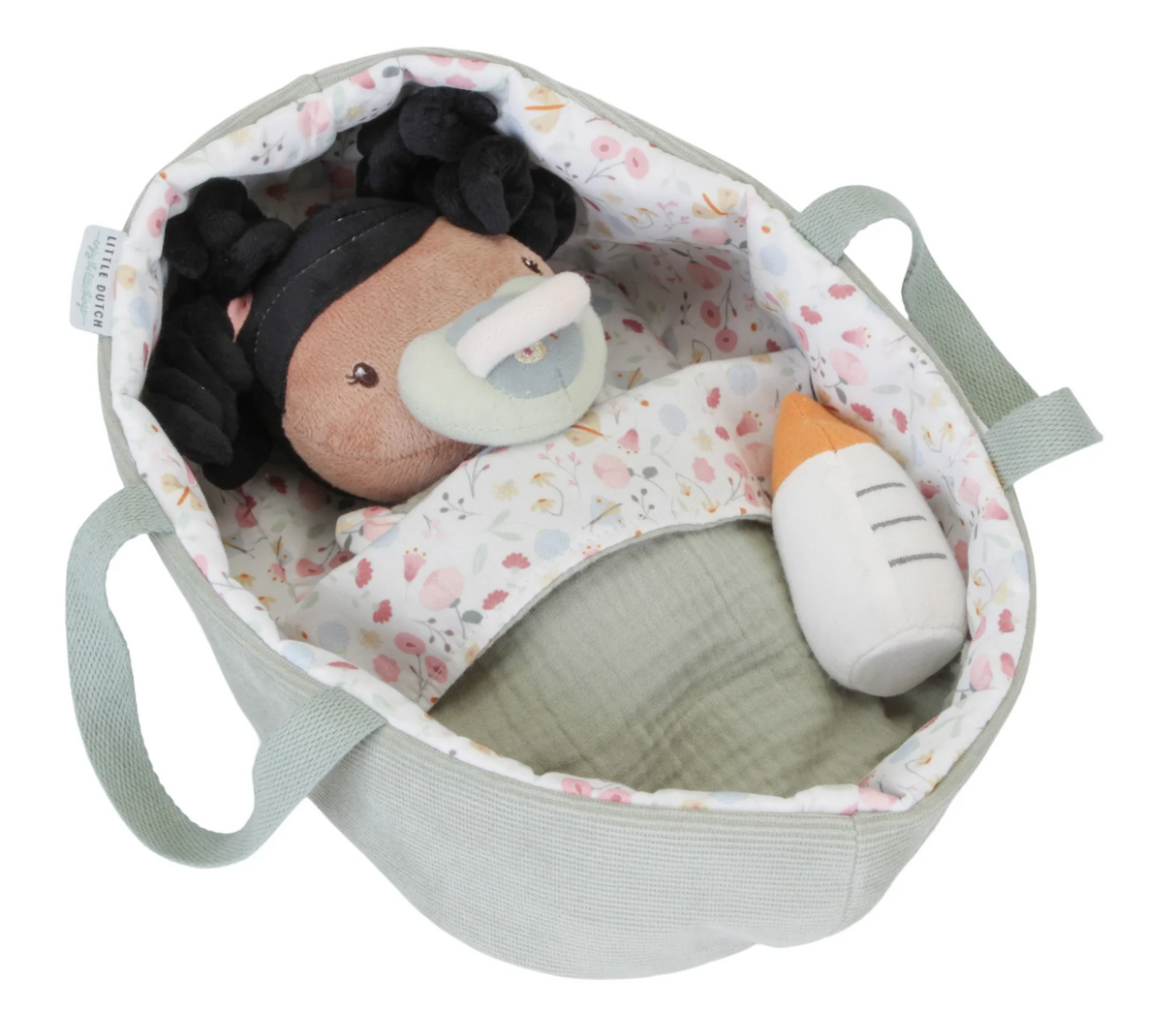 Baby Doll Evi with Carry Basket, Blanket and Bottle - Personalised