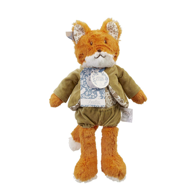 Beatrix Potter Mr Todd Plush fox toy with a green outfit on a white background