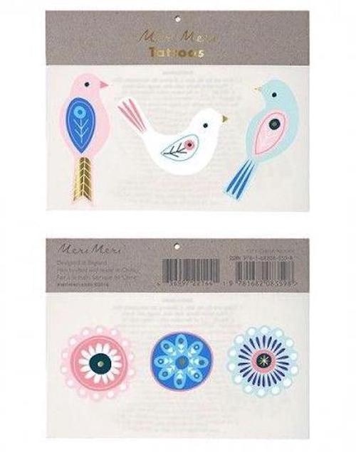 Meri Meri Birds and Flowers Temporary Tattoos