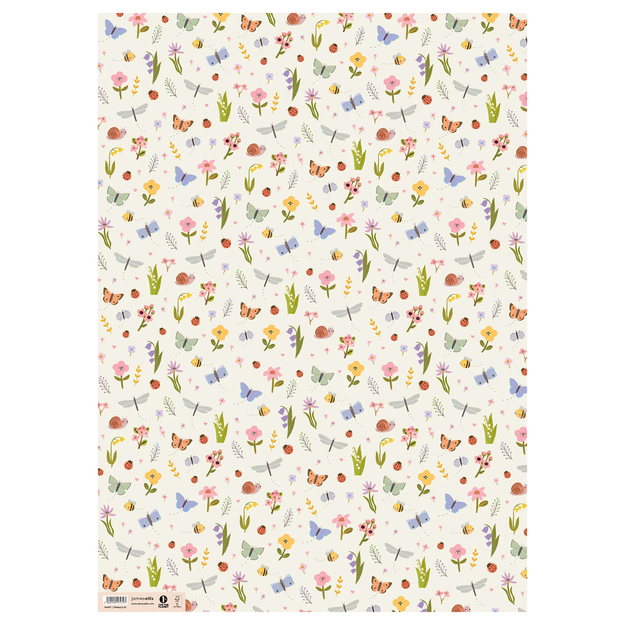 Butterflies and Flowers Gift Wrap Sheet