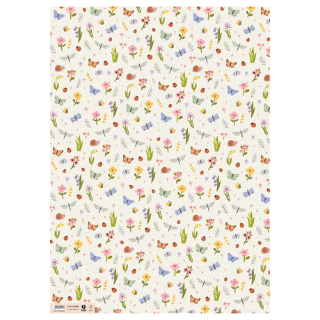 Butterflies and Flowers Gift Wrap Sheet