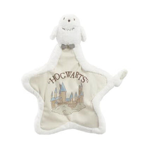 Hedwig Star-shaped soother with 'Hogwarts' and castle design on a white background