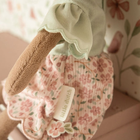Little Dutch label on a dolls floral dress
