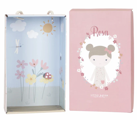 little Dutch Rosa Cuddle Doll illustrated flowers gift box packaging