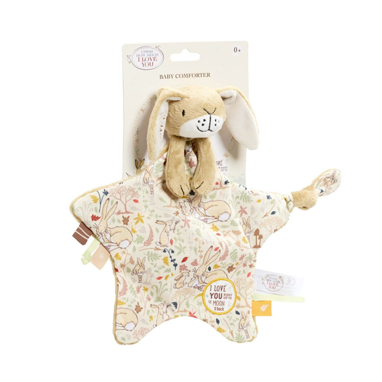 Nutbrown Hare Star-shaped baby comforter with bunny soft toy, attachment and tags