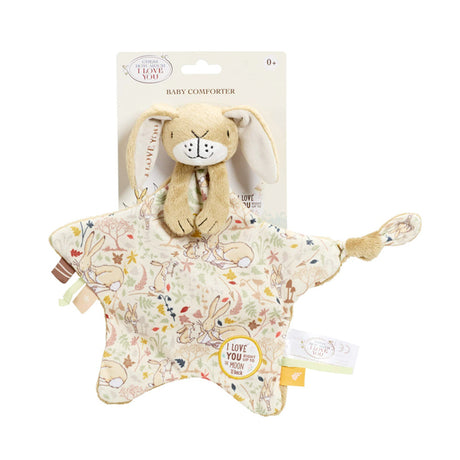 Nutbrown Hare Star-shaped baby comforter with bunny soft toy, attachment and tags
