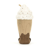 Jellycat Plush toy resembling a ice cream cone with whipped cream and a cherry on top against a white background