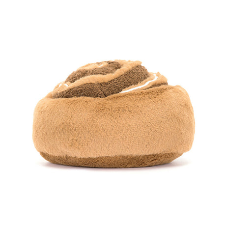 Plush cinnamon roll toy on a white background