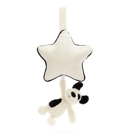 Jellycat Bashful Black and Cream Puppy Musical Pull