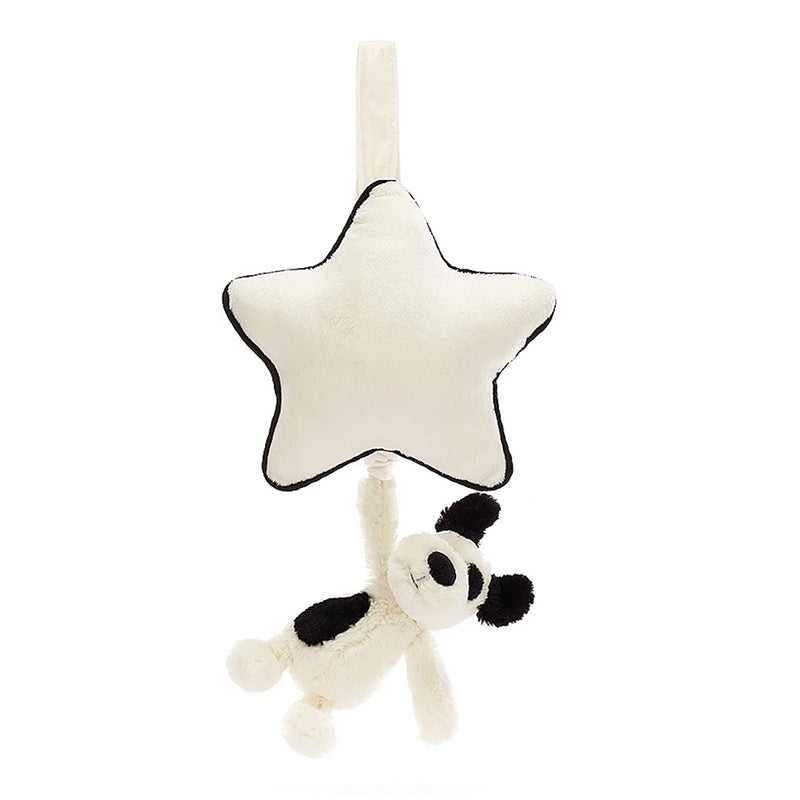 Jellycat Bashful Black and Cream Puppy Musical Pull