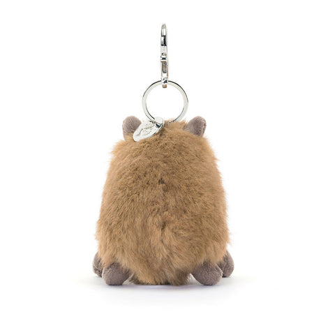 Plush keychain shaped like a Capybara on a white background