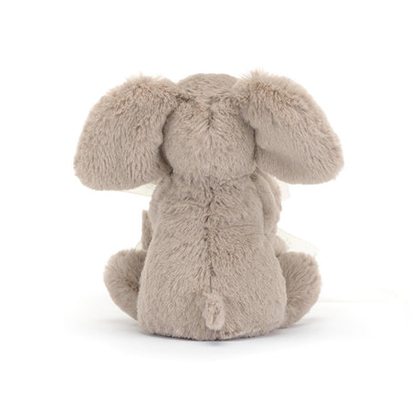 Plush toy elephant on a white background