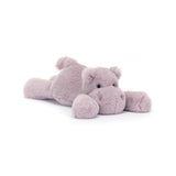 Plush hippo toy on a white background
