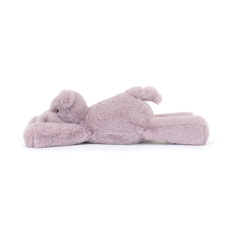 Plush toy purple hippo on a white background