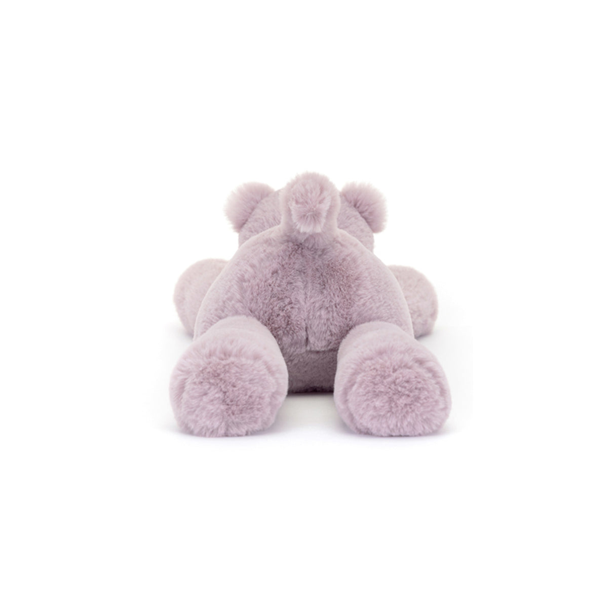 Plush purple hippo on a white background