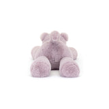 Plush purple hippo on a white background