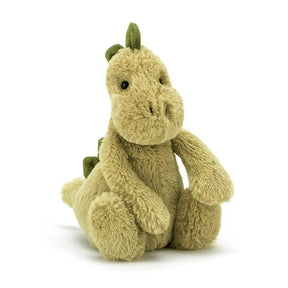 A soft plush toy dinosaur with a snuggly snout and chunky stomper-feet.