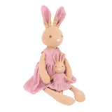 Mum and Baby Rabbits Linen Doll