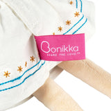 Close-up of a Bonikka product with a pink label on a white background