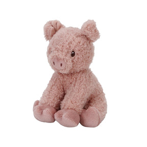 Pink pig plush toy on a white background