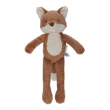 Little Dutch soft fox toy with long legs, bronze fur and a cream belly and ears on a white background