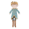 Little Dutch Prince Jim Doll 35cm - soft cuddle doll in teal ribbed prince jacket with gold details and crown