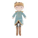 Little Dutch Prince Jim Doll 35cm - soft cuddle doll in teal ribbed prince jacket with gold details and crown