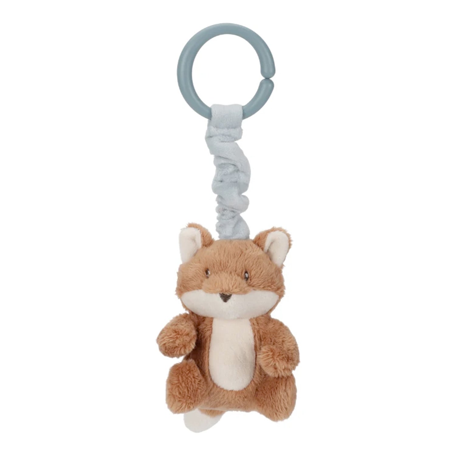 Little Dutch Pull and shake Plush fox toy with blue attachable clip