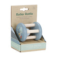 Blue Baby Roller rattle toy in Little Dutch brown packaging on a white background