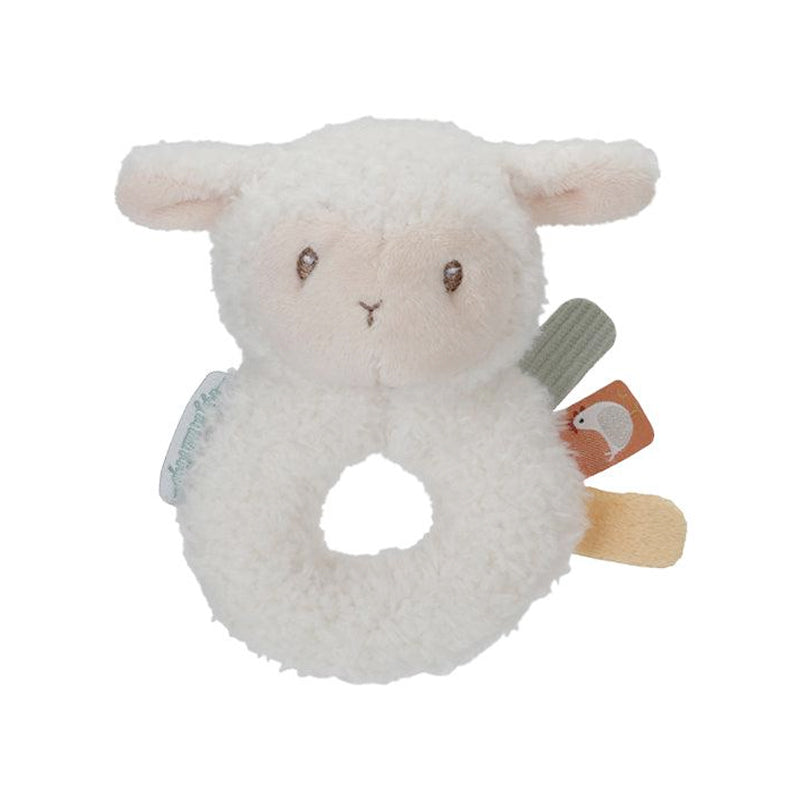 Soft Sheep Ring Rattle - Little Farm