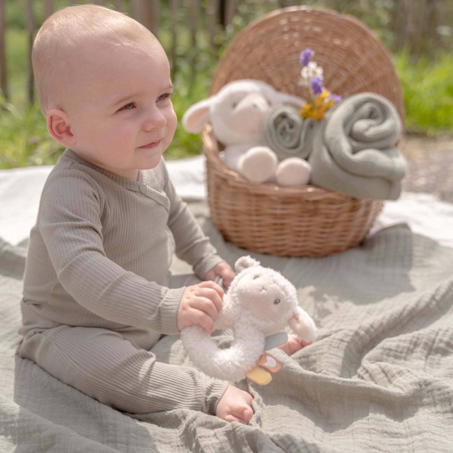 Little Dutch Baby Ring Rattle Little Farm Sheep with tags