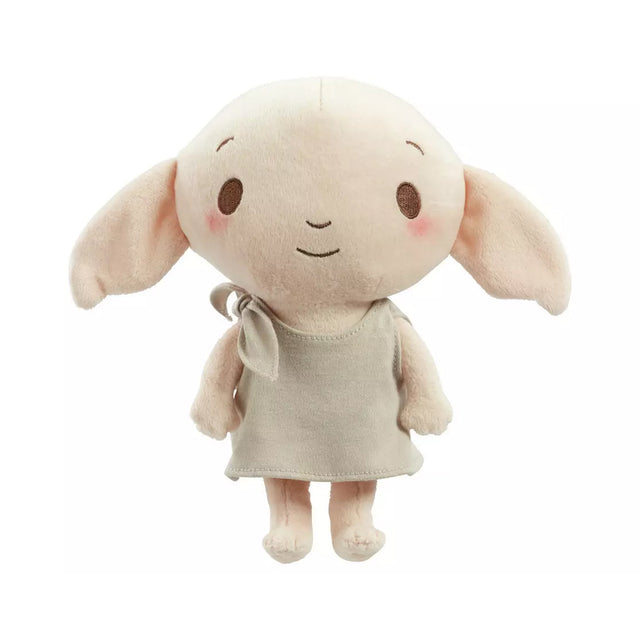 Plush soft toy Dobby character from Harry Potter. Big ears and a smiling face wearing his pillowcase