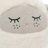 Lamb soft toy with stitched eyes, freckles and nose