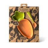 Oli & Carol Cathy the Carrot wooden plate and spoon set in card packaging