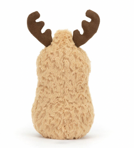 Peanut soft toy with reindeer antlers