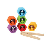 Colour matching bees and hive childrens wooden eco toy