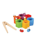 Colourful wooden bees and hive childrens eco toy
