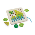 Toddler lacing board in green and yellow