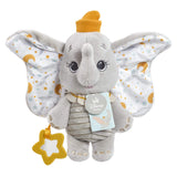 Disney Dumbo My First Soft Toy with Disney Baby gift tag attached, showing star teether and moon and stars ear detail, on white background