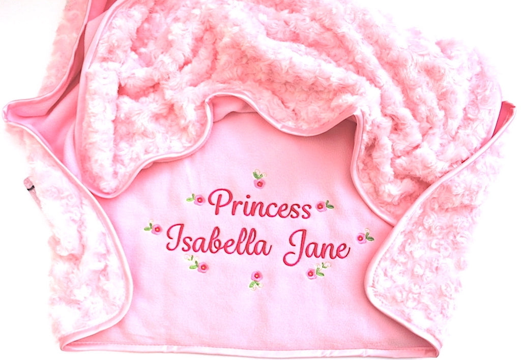 Rose Swirl Baby Blanket - Personalised