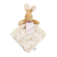 Plush Flopsy bunny rabbit toy soother blanket on a white background