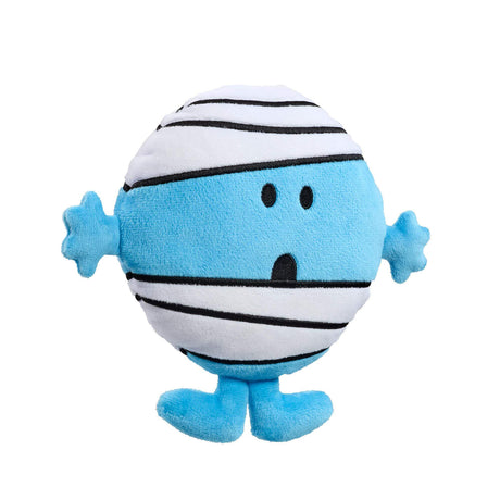 Mr Men's Mr Bump soft toy with blue body, arms and legs, and white and black bandages