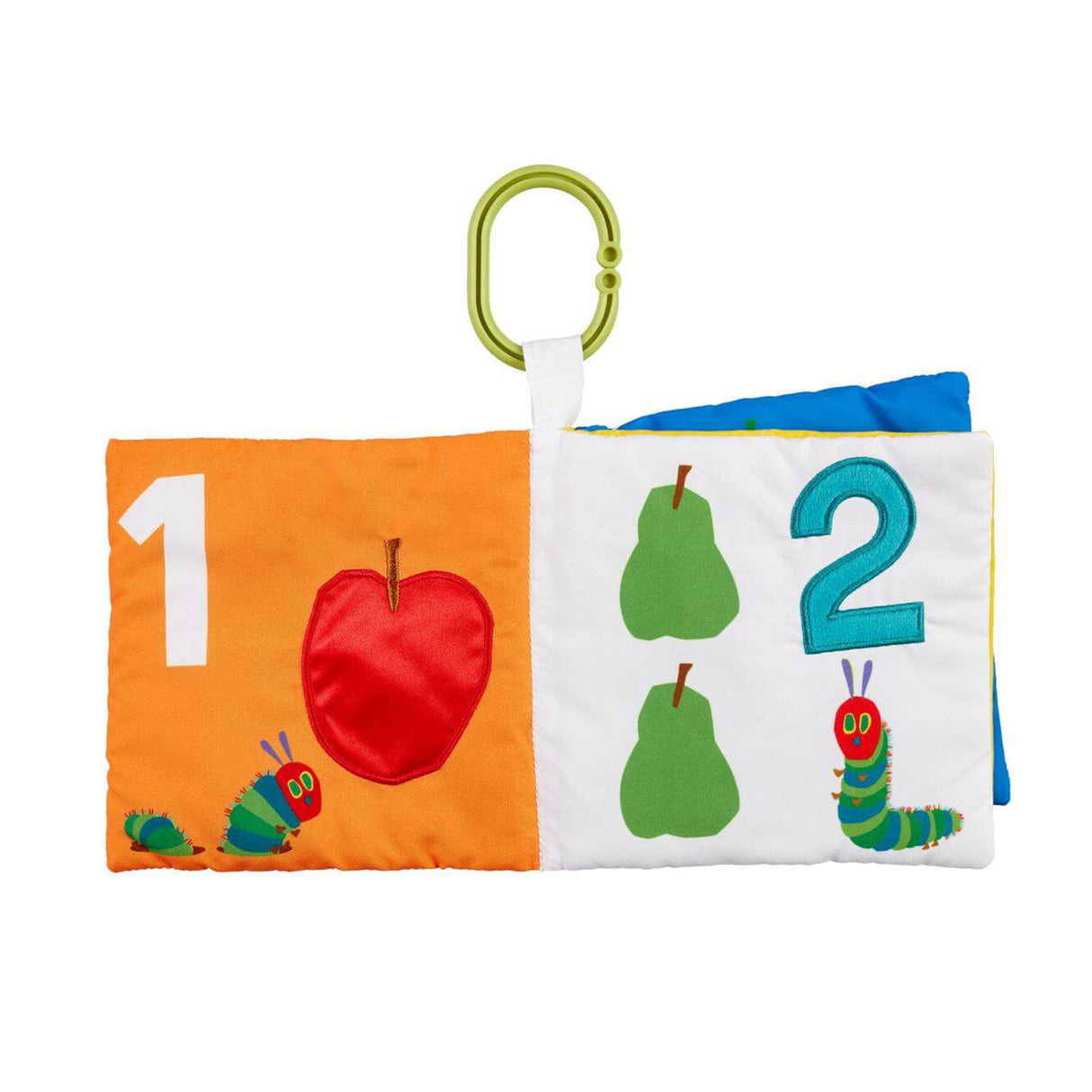 Hungry Caterpillar baby soft educational book toy with numbers and fruits on a white background