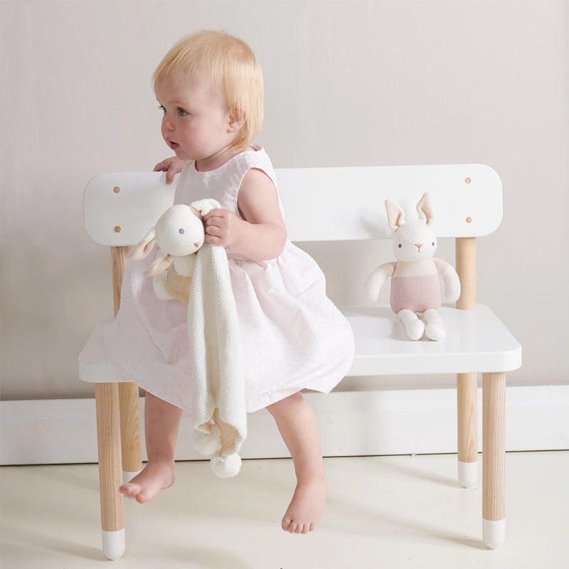 Bunny rabbit comforter with baby and soft toy