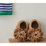 Albetta hand-crocheted lion baby booties in soft cotton