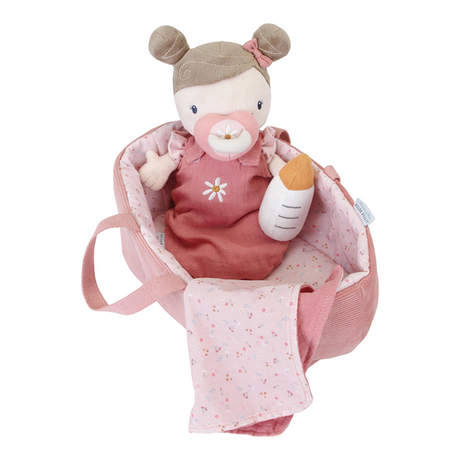 Baby Doll Rosa with Carry Basket, Blanket and Bottle - Personalised