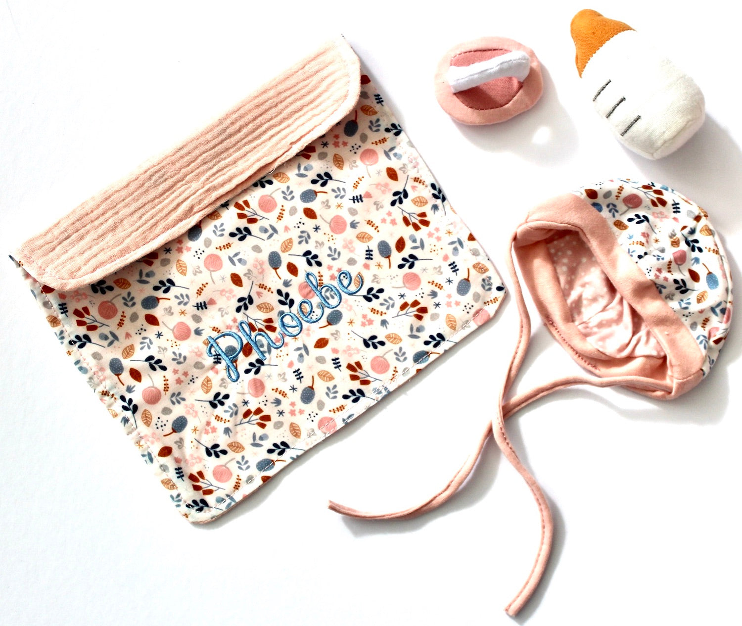 Baby Doll Rosa with Carry Basket, Blanket and Bottle - Personalised