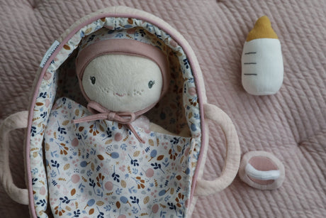 Baby Doll Rosa with Carry Basket, Blanket and Bottle - Personalised