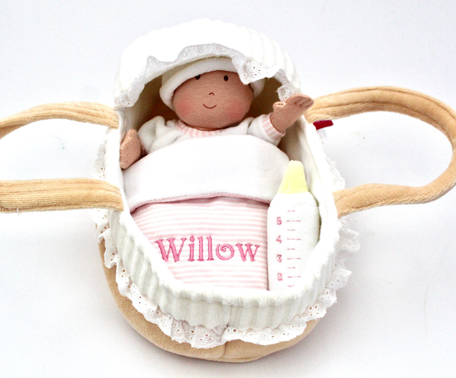 Baby Doll with Carry Cot, Blanket and Bottle - Personalised